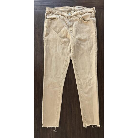 AG Adriano Goldschmied Jeans Womens 31R Tan Legging Ankle Super Skinny Raw Hem - Picture 1 of 13